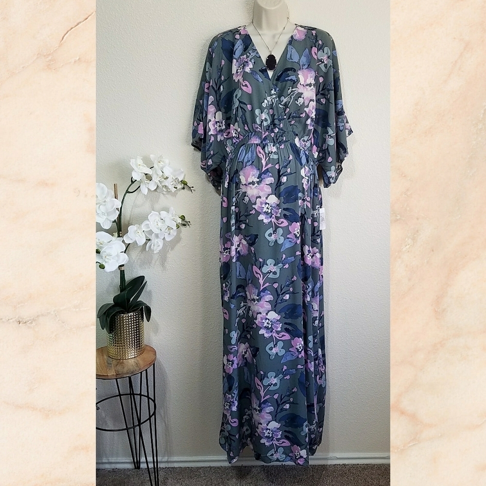 JESSICA SIMPSON Maternity Printed Maxi Dress